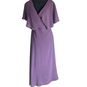 City Chic Softly Tied Faux Wrap Orchid Maxi Dress Plus Size XXL 24 NWT